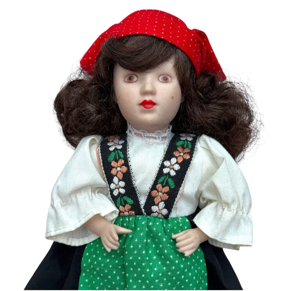 DANBURY MINT Dolls of The World - ITALY - Vtg 90s Porcelain Real Clothes Retired